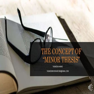 The Concept of “Minor Thesis”