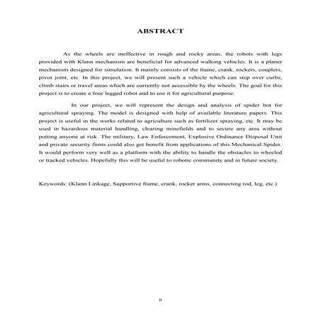 Design and analysis of spider robot used as agricultural sprayer