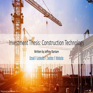 Investment Thesis: Construction Technology