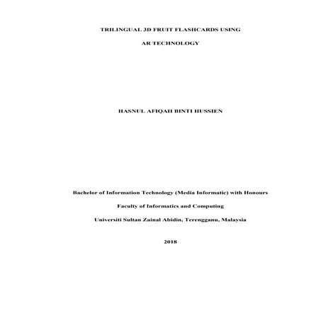 Trilingual 3D Fruit Flashcards using AR Technology