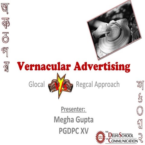 Thesis Presentation on Vernacular Advertising 
