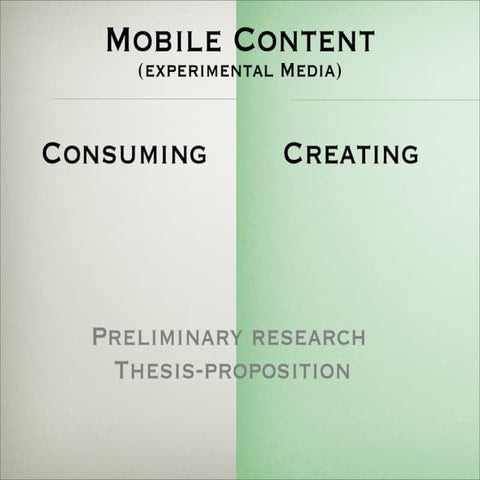 Thesis proposition research: Mobile content | PDF