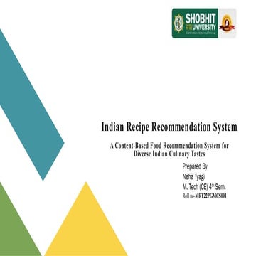 Thesis work - ppt- food recommendation system