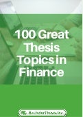 Thesis of phd in finance