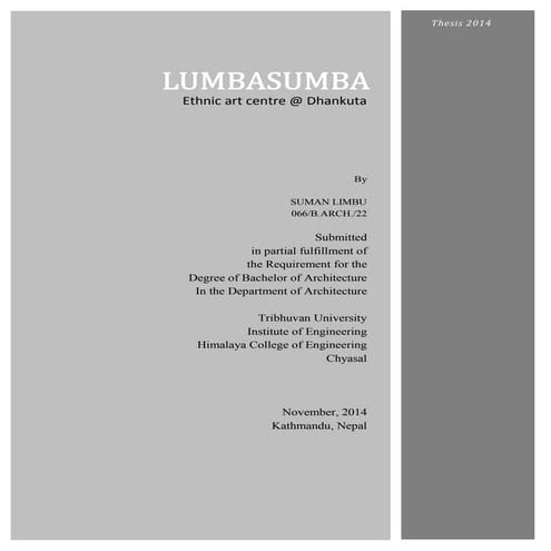 Thesis 2014 lumbasumba ethnic art centre @ dhankuta suman limbu
