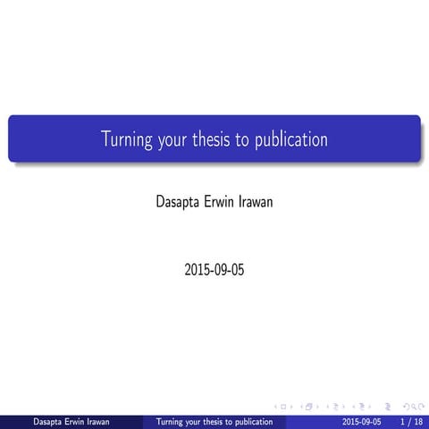 Turning thesis to publication