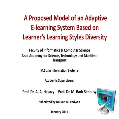 Thesis  a model for an adaptive e learning system based on learners' learning...