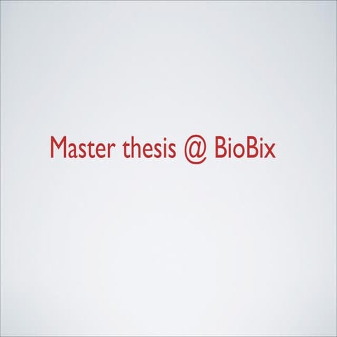 Thesis biobix