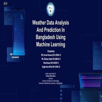 Weather Data Analysis And Prediction In Bangladesh Using Machine Learning