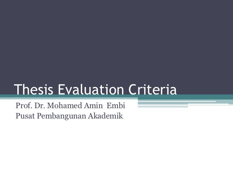 Evaluative argument thesis