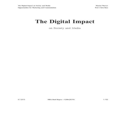 Digital Impact on Society & Media