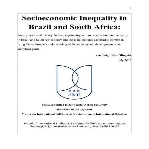 Socioeconomic Inequality in Brazil and South Africa