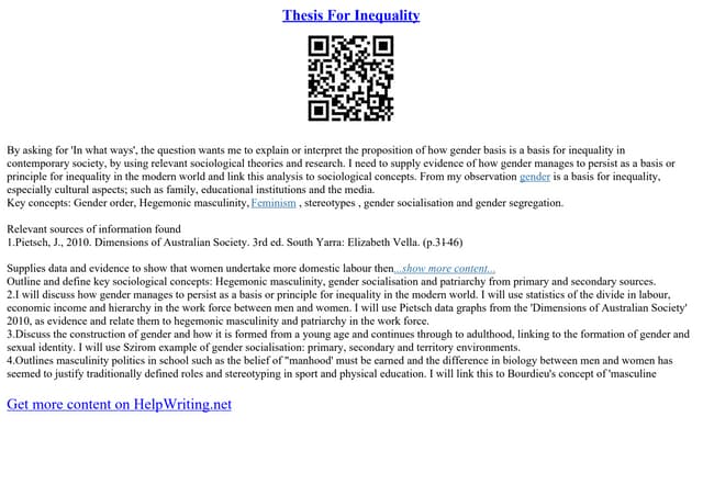 Thesis For Inequality