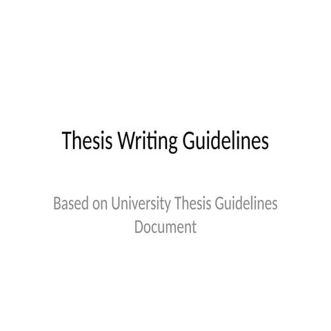 New thesis guideline | PDF