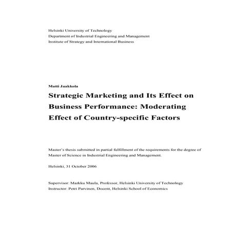 Marketing Thesis Report