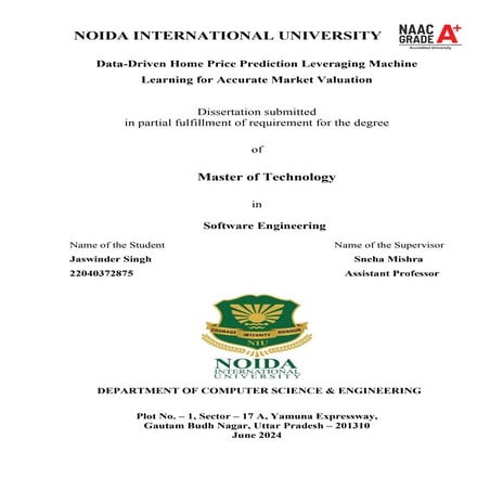 Data Driven Home Price Prediction Leveraging machine Learning for Accurate Ma...