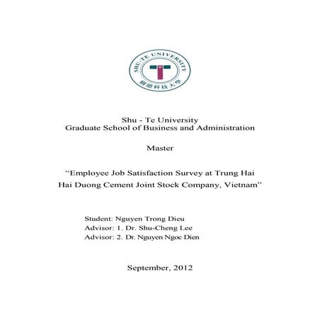 Thesis job satisfaction trung hai company