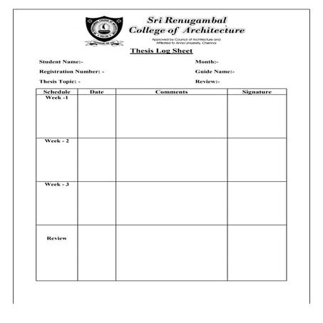 Thesis log paper and schedule | PDF