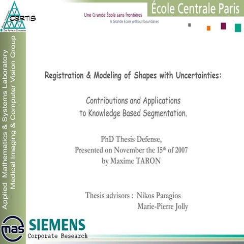 Registration & Modeling of Shapes with Uncertainties