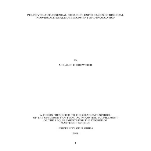 Thesis perceived anti bisexual prejudice experiences of bisexual individuals 82h