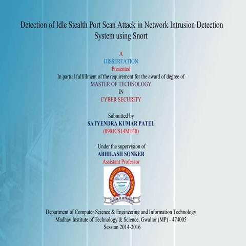 Detection of Idle Stealth Port Scan Attack in Network Intrusion Detection Sys...