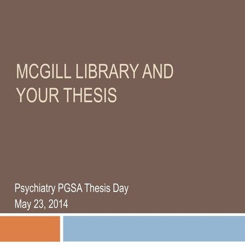 McGill Library and your thesis
