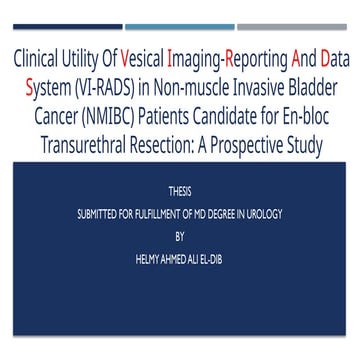 Clinical Utility of VI-RADS in Managing Non-Muscle Invasive Bladder ...