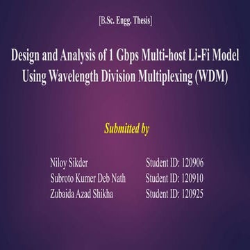 Design and Analysis of 1 Gbps Multi-host Li-Fi Model Using Wavelength Divisio...