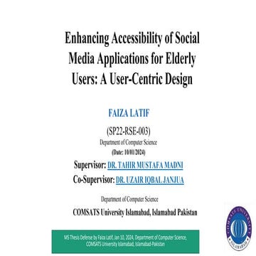 Accessibility of social media applications for elderly