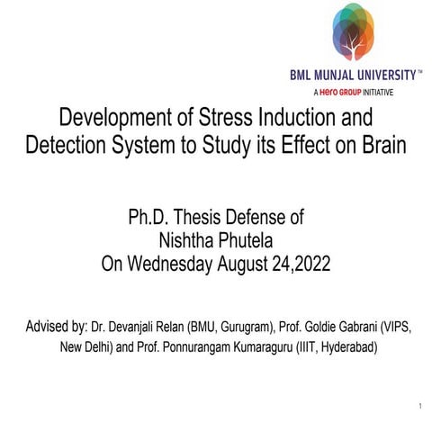 Development of Stress Induction and Detection System to Study its Effect on B...