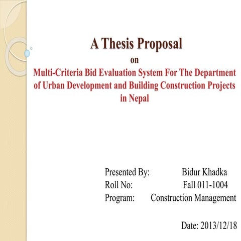 Thesis proposal