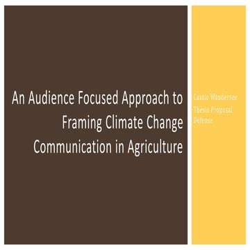 Masters Thesis Proposal: An Audience Focused Approach to Framing Climate Chan...