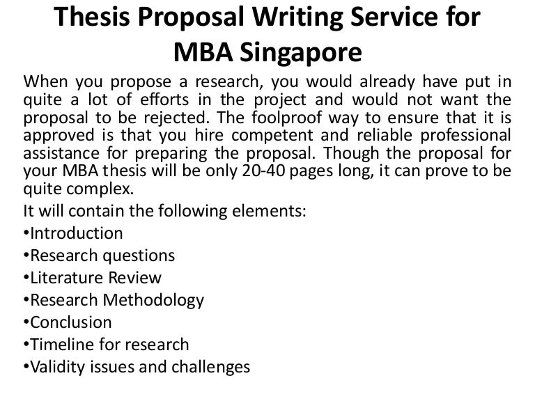 thesis proposal sample for mbs