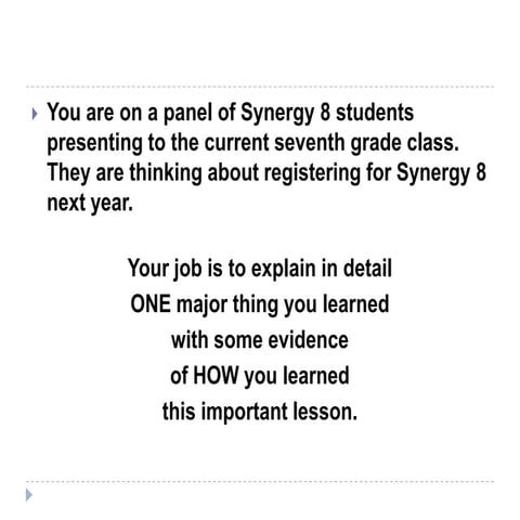 Synergy 8 Draft Thesis Sentences 1-4-11