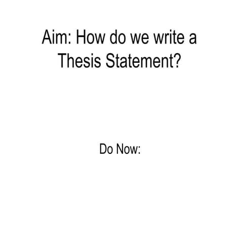Thesis Statement