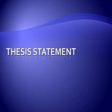 Thesis statement