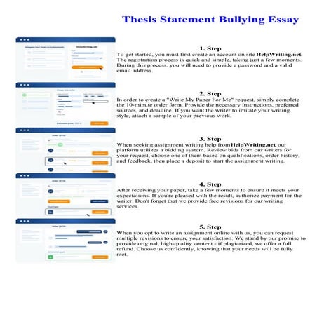 Thesis Statement Bullying Essay. Online assignment writing service.