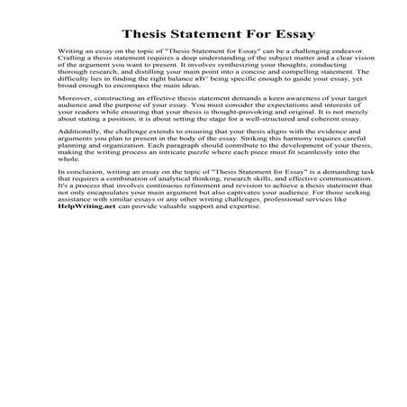 Thesis Statement For Essay. FREE 7 Analysis Essay Examples in PDF  MS Word