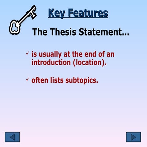 Thesis statement subtopics and location