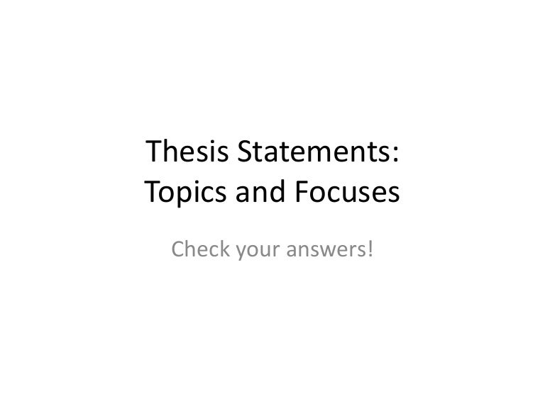 Controlling idea essay