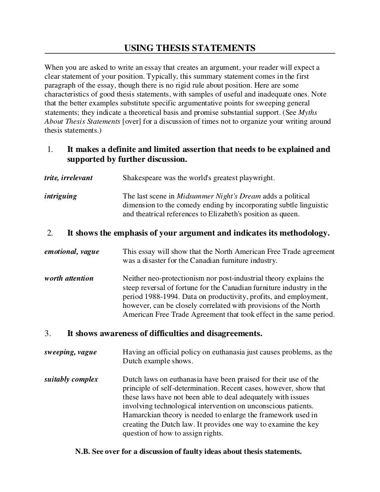 3 point thesis statement template image