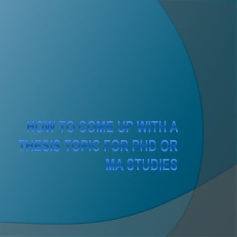 Thesis topic 