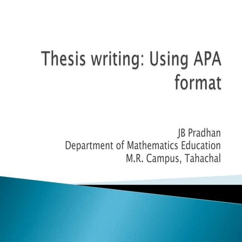 Thesis writing using apa format