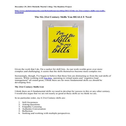 The six 21st century skills you really need