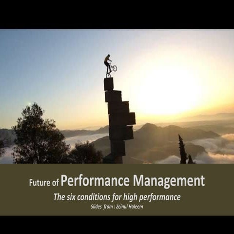 Performance Management - The six conditions for high performance