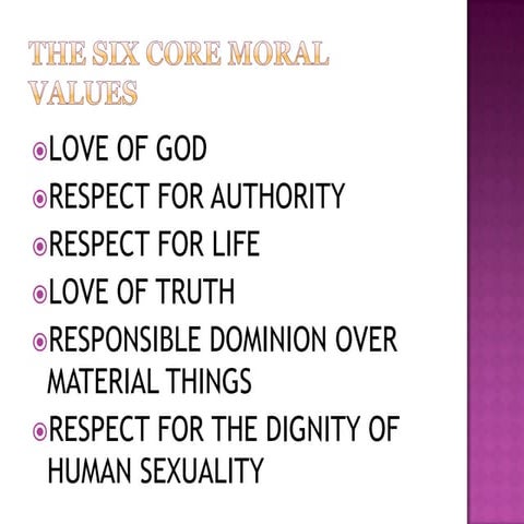 The six core moral values