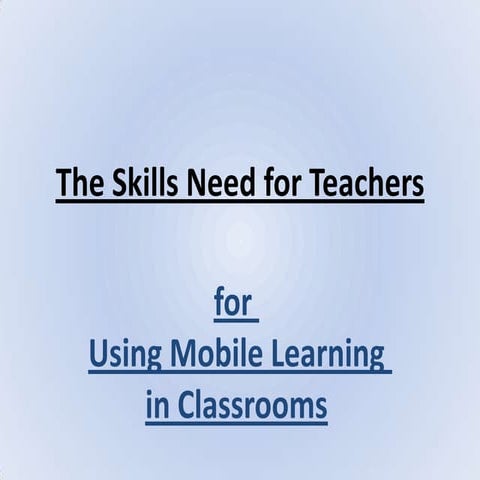 The skills need for teachers