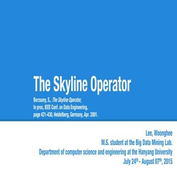 The skyline operator lee, woonghee