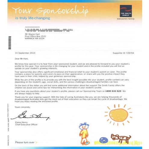 The Smith Family Sponsorship