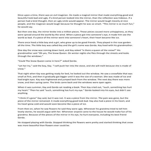 The Snow Queen Story